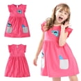 thumbnail image 1 of AJZIOJIRO Robe Décontractée pour Filles 3-8 Ans Robe en Coton Imprimée Douce et Adorable pour Tout-Petits Été Col Rond Confort Robe Ample, 1 of 9
