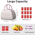 thumbnail image 5 of Sweet Cherry Insulated Lunch Box, Reusable Cooler Bag with Red and Pink Cherry Pattern, Perfect for Work, Picnic, and Outdoor Activities, 5 of 6