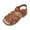 Brown, variant on Summer Sandals for Girls Open Toe Cute Solid Strappy Slip on Outdoor Flat Shoes Breathable Hollow out Gladiator Dress Shoes Brown 6 Toddler
