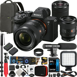  Sony a7C Mirrorless Full Frame Camera Body with 28-60mm F4-5.6  Lens Black ILCE7CL/B Bundle + Vlogger Kit ACCVC1: GP-VPT2BT Shooting Grip  w. Wireless Remote + 2X Battery + Deco Gear