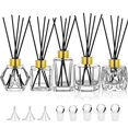 thumbnail image 1 of Diffuser Glass Bottles Set of 5 DIY Empty Clear Glass Fragrance Bottle with Gold Caps Reeds Sticks Vase Decorative Diffusers for Home Office Desk Decoration Wedding Replacement Girl Women, 1 of 6
