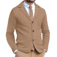 thumbnail image 2 of USNSM Mens Shawl Collar Blazer Knit Sweater Fashion Cardigan Button Down Jacket Slim Fit Open Front Long Sleeve Coats Yellow L, 2 of 6
