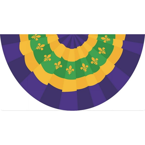 Mardi Gras Bunting 3'X5' Flag Rough Tex® 100D
