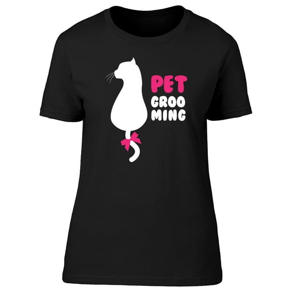 White Cat Silhouette Grooming Tee Women's -Image by Shutterstock
