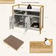 thumbnail image 5 of JJUN Cat Litter Box Enclosure - Cat Washroom Hidden Furniture with Front Entry, Scratcher, 2-Door Storage Cabinet, 2 Compartments, Air Vents, Metal Frame, Wooden Pet Crate House (Marble White), 5 of 19