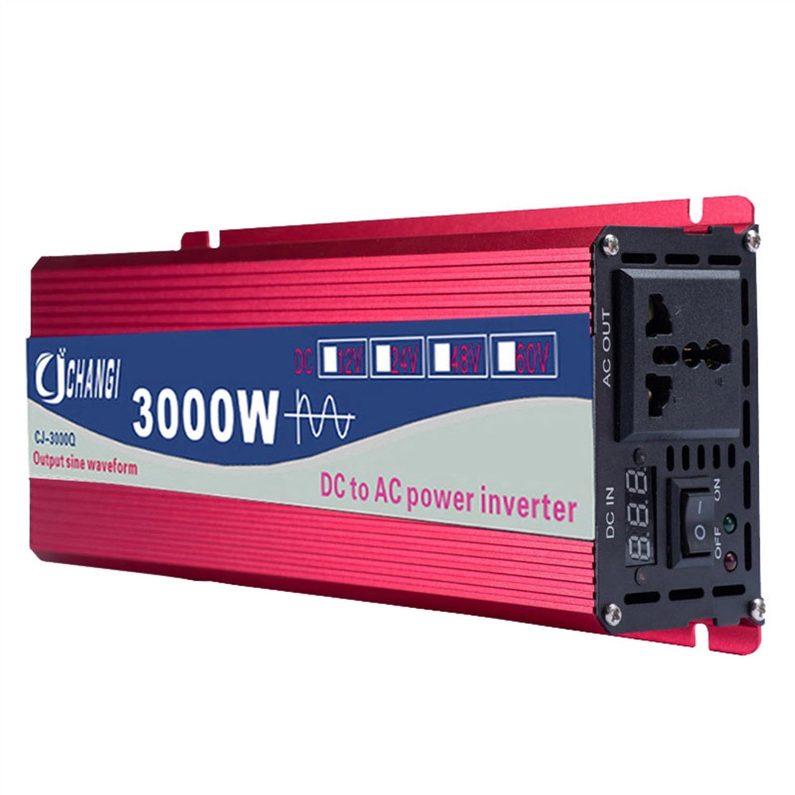 Pure Sine Wave Power Inverter 1600W 2200W 3000W Pure Sine Wave Inverter 12V 220/110 Voltage Converter 60hz Uninterruptible Power Supply Unit Home ,Powerful Output
