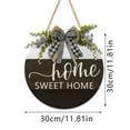 thumbnail image 2 of Panneau de Bienvenue en Bois Rond pour Jardin avec Design de Verdure pour Porte d'Entrée, Mur, Porche, Patio et Intérieur, 2 of 4
