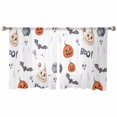 thumbnail image 3 of Halloween Sheer Curtains 54 Inches Length 2 Panels Set, Window Sheer Curtains for Living Room/Bedroom, Bat Pumpkin Ghost Candy Fall Seasonal Light Filtering Rod Pocket Curtain 52'' x 54'' x 2, 3 of 7