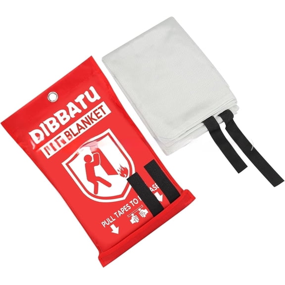 2 Pack Fire Blanket Fiberglass Fireproof Blanket for Kitchen Restaurant Outdoor Hotel Emergency Fire Safety CE Certified Reusable Heat Resistant Flame Retardant