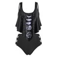 thumbnail image 1 of Más el tamaño de la luna Fase Imprimir volantes baño tankini Rosegal Vestidos casuales de talla grande, 1 of 5
