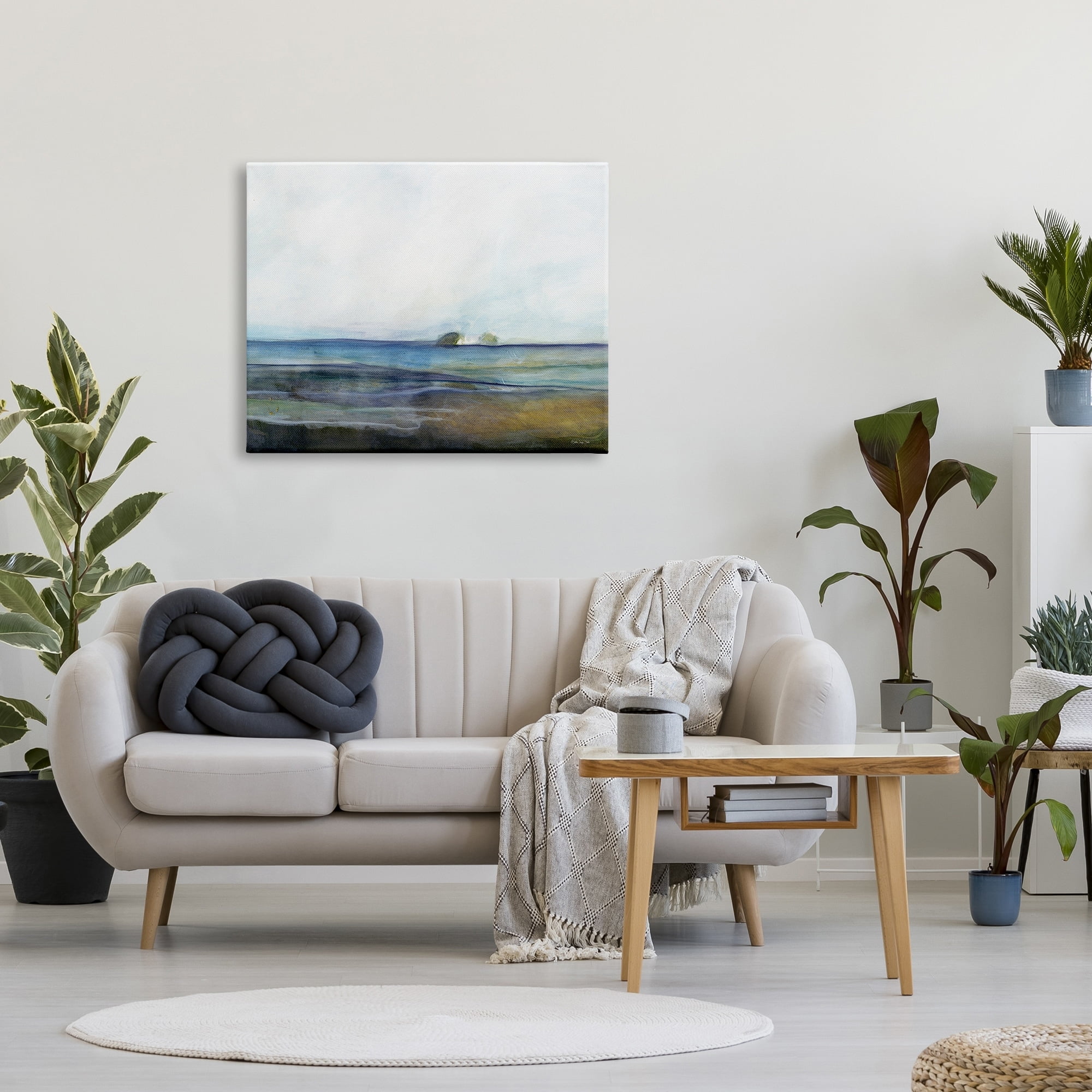 Stupell Abstract Beach Shore Nautical Landscape Abstract Painting Gallery Wrapped Canvas Print Wall Art