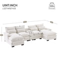 thumbnail image 3 of Modern U-Shape Sectional Sofa, Chenille Upholstered Modular Couch with Console Cup Holders and USB Charging Ports, for Living Room Office Apartment, 3 of 17
