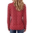 thumbnail image 5 of Hearthz Waffle Knit Womens Polo Shirts Polka Dot Henley Shirts for Women Button V Neck Long Sleeve Uniform Tops for Women Relaxed Fit Office Daily Womens Shirts, 5 of 5