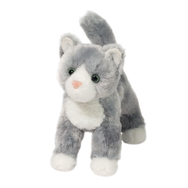 Peluche Douglas Scatter con forma de gato gris, 20 cm