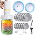 thumbnail image 1 of Mason Jar Vacuum Sealer,machine Canning Sealers Machine Kit,food Jars Seal With Electric Led Vacuum Pump,10pcs Lids & Hose,sealing Accessories Suitabl, 1 of 5