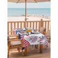 thumbnail image 2 of Outdoor Tablecloth with Umbrella Hole for Patio/Picnic/Party/Camping, Anniversary USA Flag Waterproof Table Cloth Rectangle Table Cover Washable, Eagle American Fireworks (60"x 102"), 2 of 9