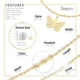 thumbnail image 4 of BEBERLINI Women Butterfly CZ Charm Anklet 14K Gold Filled Rope Chain Ankle 10" Jewelry, 4 of 8