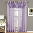 thumbnail image 3 of Sheetsnthings Solid Abri Grommet, 50-Inch Wide x 84-Inch Long Panel, Set of 2 Crushed Sheer Curtain Panels, Lavender, 3 of 6