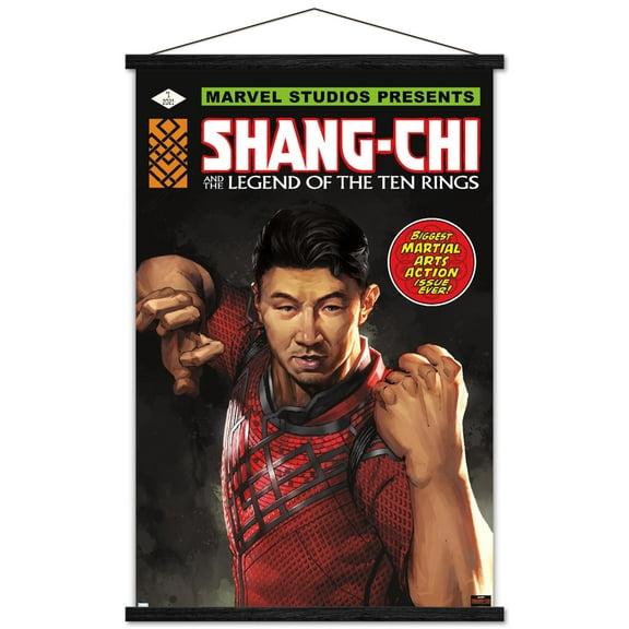 Marvel Shang-Chi and the Legend of the Ten Rings - Action Issue Wall Poster with Wooden Magnetic Frame, 22.375" x 34"