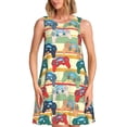 thumbnail image 1 of Balery Retro With Joysticks Vestidos de verano para mujer con estampado: vestido holgado sin mangas, vestido playero informal y cómodo para días calurosos., 1 of 7