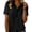Black, variant on Oversized Shirts for Women Casual Linen Blouse Denim Contrast Collar Short Sleeve Button Placket Curved Hem Summer Top XXL