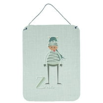 Carolines Treasures BB5751DS1216 Alphabet Z for Zebra Wall or Door Hanging Prints 12WX16H multicolor