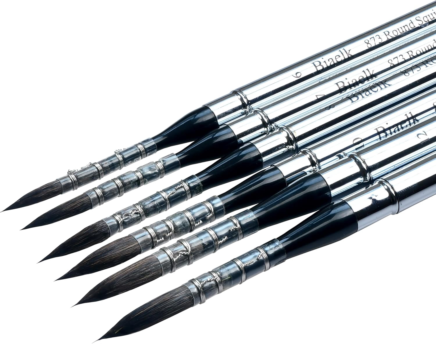 Watercolor Professional Paint Brushes 873Round 6PCS Synthetic Squirrel Mixed Hair Watercolor Travel Pocket Brushes Set for Miniature for Art Supplies Face Detail Painting