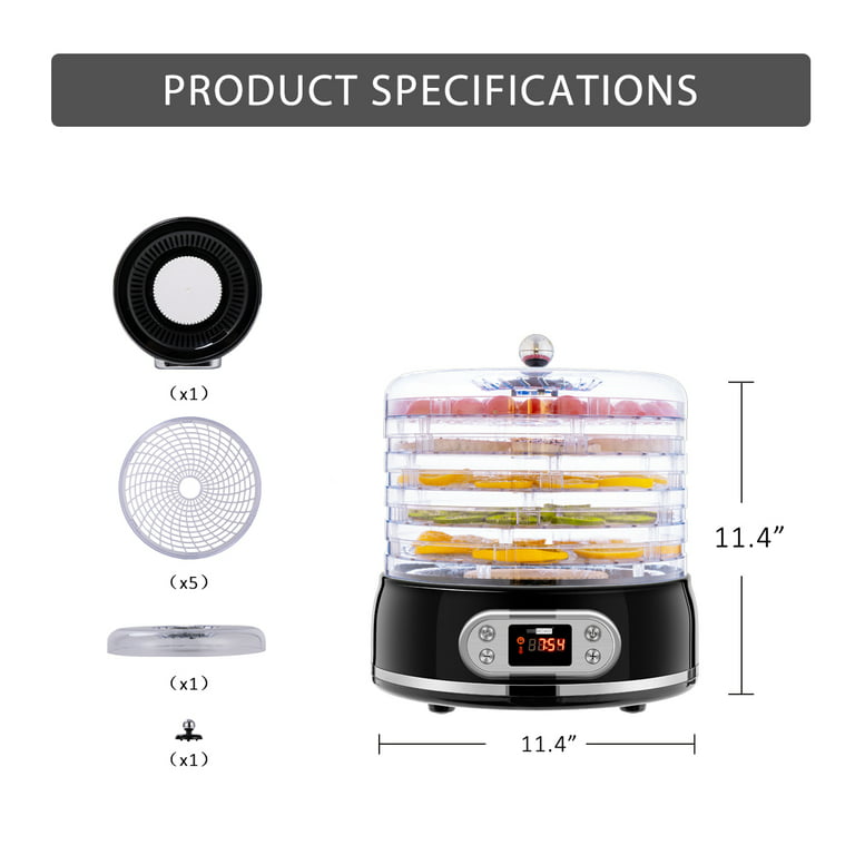 SPECSTAR 400W 5 Trays Food Dehydrator Machine with 48H Timer and