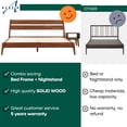 thumbnail image 5 of Acacia Callisto Solid wood bed frame & Nightstand - Queen - Walnut, 5 of 8