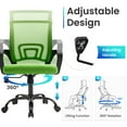 thumbnail image 6 of JONPONY Ergonomic Office Chair，Swivel Desk Chair with Lumbar Support, Adjustable Height with Armrests for Adults,Green, 6 of 13