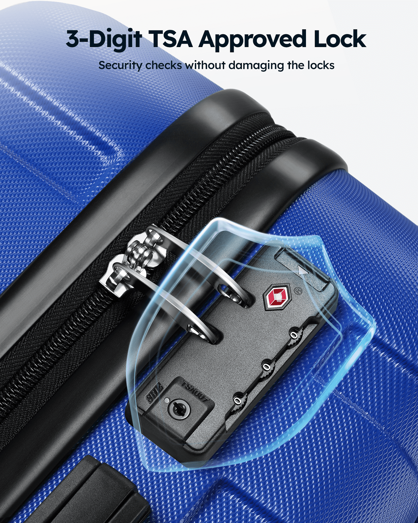 luggage sets 2 piece(20,28 inch) ABS hard suitcase with wheels and TSA lock travel set,bright blue  (图4)