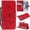 Red Big Butterfly, variant on iPhone 6S Wallet Case, iPhone 6 Pattern Case, Dteck Embossed Big Butterfly Magnetic Flip PU Leather Folio Stand Case Cover Built-in Card Slots & Money Pocket, with wrist Strap, Red