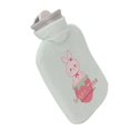 thumbnail image 4 of Hot Water Bottle Soft Cover Hot Cold Compress Portable Thicken Pain Reduction Leakproof Rubber Hot Water Bag Green Bunny, 4 of 5