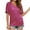Hot Pink, variant on yillto Womens Summer Shirts Short Sleeve V Neck Basic Solid Color Loose Side Ruched Causal Tshirts