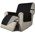 thumbnail image 1 of Recliner Sofa Slipcover, Reversible Sofa Cover, Furniture Protector With Elastic Straps(black/beige), 1 of 5