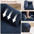 thumbnail image 4 of Oversized Accent Chair, 32.68" Wide Modern Armchair with Deep Seat, Mid-Century Comfy Reading Chair, Chenille Sofa Chair, Blue, 4 of 7