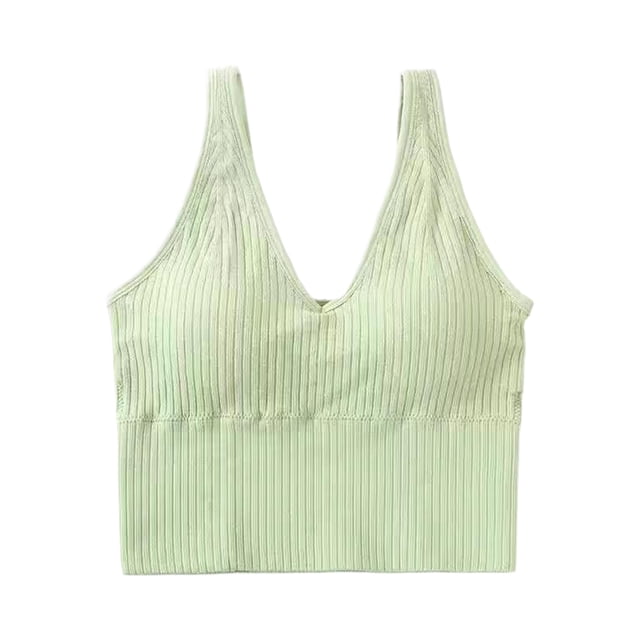Guardurnaity Sujetador deportivo sin costuras suave y elástico para mujer, ropa interior ligera y cómoda para mujer Ropa interior verde hierba