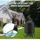 thumbnail image 5 of Waterproof BBQ Cover, Round BBQ Cover 71x68cm BBQ Tarp Cover Waterproof UV Protective Cover (Black), 5 of 5