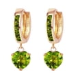 thumbnail image 2 of Galaxy Gold 14k Yellow Gold Natural Peridot Hoop Dangle Earrings, 2 of 3