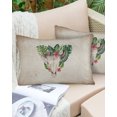thumbnail image 6 of Pack of 2 Outdoor Pillow Covers, Tropical Plant Green Palm Tree Leaves Animal Skull Flower Retro Waterproof Square Throw Pillowcase Cushion Decorative Pillow Covers for Couch Patio Tent, 20x12 in, 6 of 6