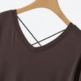 thumbnail image 5 of Voncos Women's Maxi Nightgown -Short Sleeves V-Neck Pullover Sleep Dress Side Slit Soft Modal Cotton Blend Breathable Sleepwear for Sleep & Lounging Brown L, 5 of 5