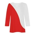 thumbnail image 4 of LIZUOJUNF Blouse for Women V Neck 3/4 Length Sleeve Tops Beach Vacation Clothes Basic Tees, XL, 4 of 6