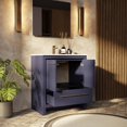 thumbnail image 4 of Lafarre 30 in W x 20 in D Navy Blue Bath Vanity and White Quartz Top, 4 of 9