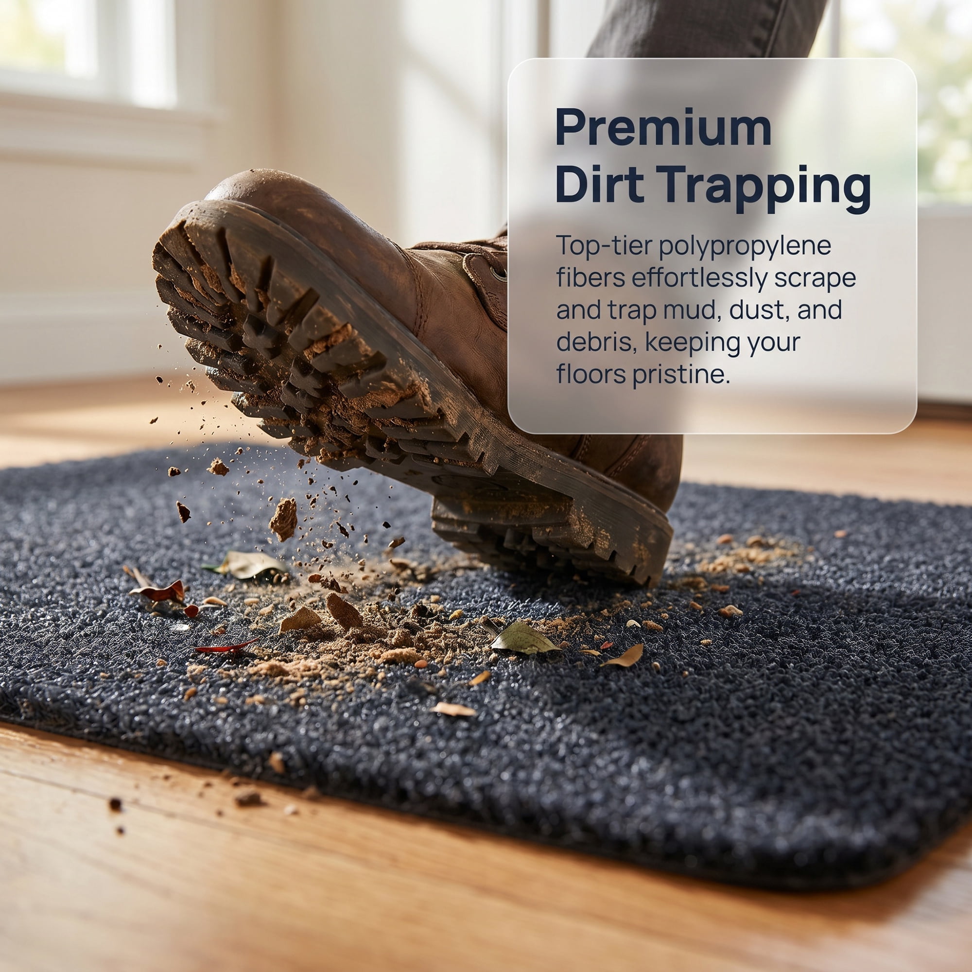 Unique Bargains Outdoor Doormat Waterproof Non-Slip Scraper Mat Dark Gray 32" x 20"