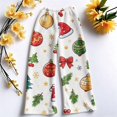thumbnail image 4 of Womens Christmas Flannel Pajamas Christmas Cute Print Lounge Pants Christmas Fluffy Fleece Elastic Waist Wide Leg Pj Pants Casual Cozy Soft Sleepwear Pjs, 4 of 4