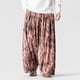thumbnail image 4 of Ceisia Men Solid Color Multi Pocket Linen Workwear Pants Loose Wide Gift Leg Casual Trousers, 4 of 8