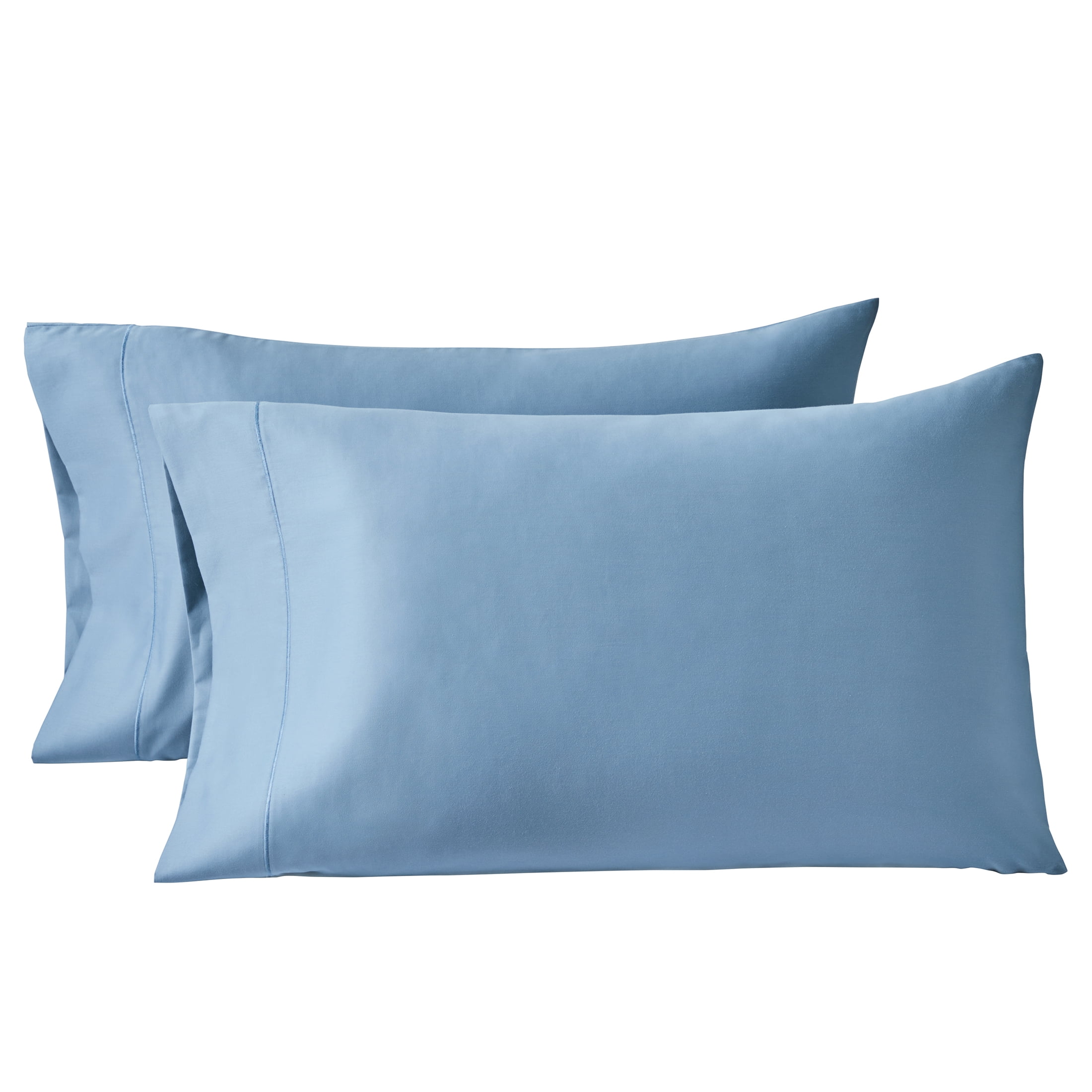 Better Homes & Gardens 2-Piece 100% Cotton 400 Thread Count Blue Silver Performance Pillowcase Set, Standard/Queen
