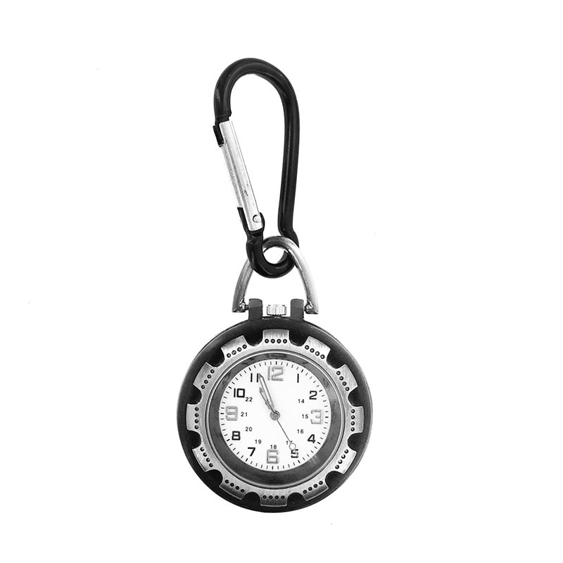 Zecatl Men Women Clip On Quarzt Watch Backpack Fob Belt Watch Night Light Pocket Watch For Rock Climbing Doctors Nurses Outdoor Activities Green