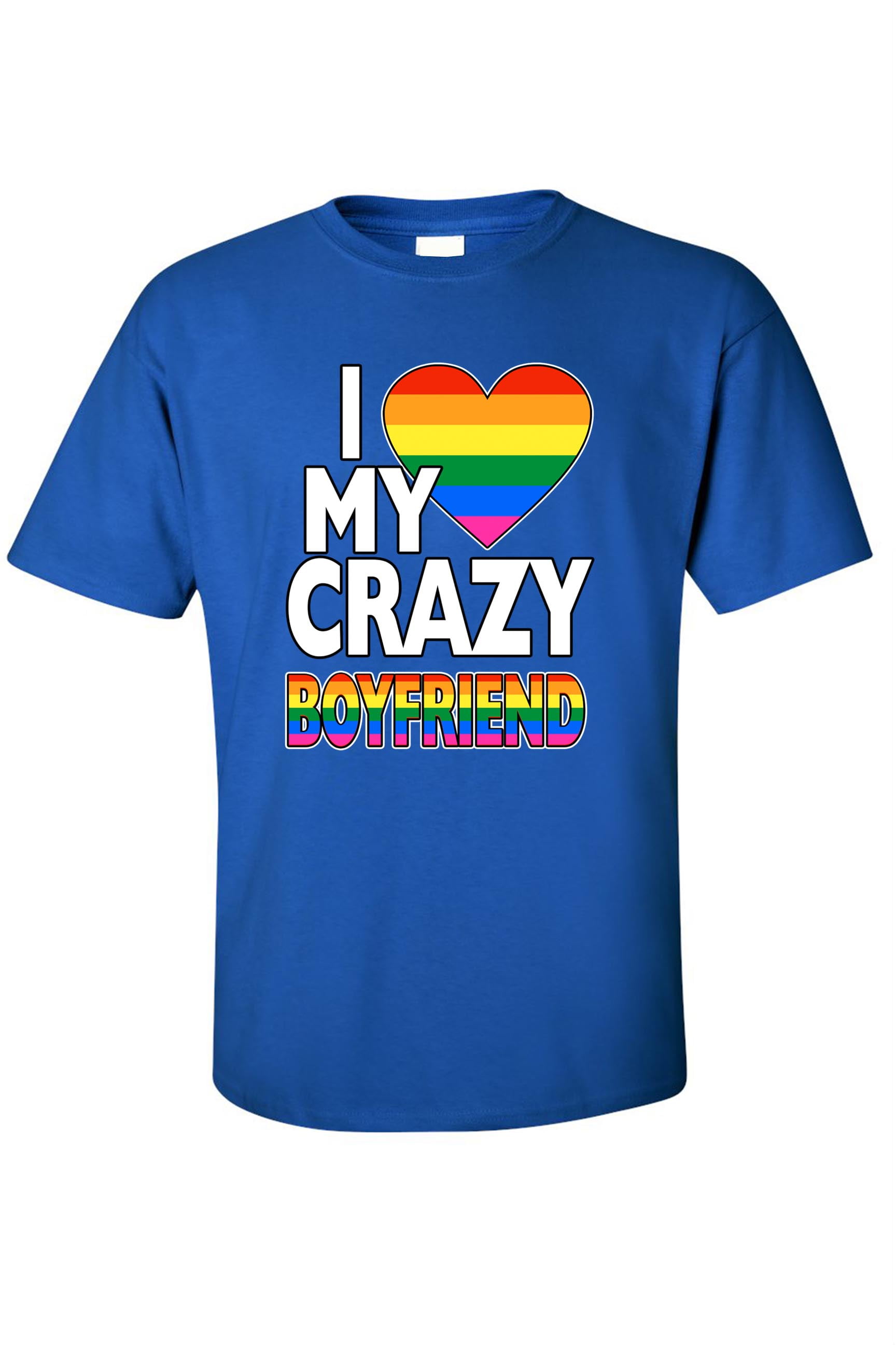 Shore Trendz Unisex Lgbt I Love My Crazy Boyfriend Gay Pride Short