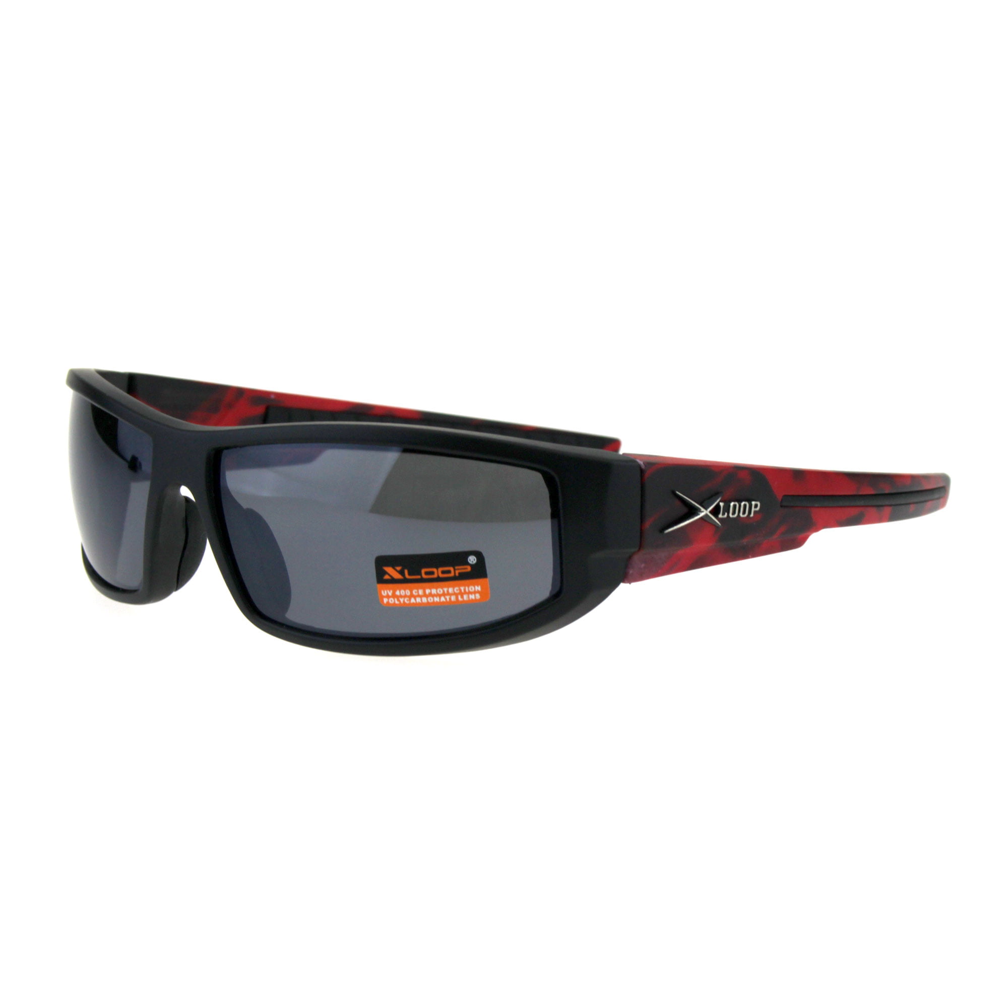 X Loop Sunglasses XL45404 UV400 Davis I9 mirrored sunnies black red 